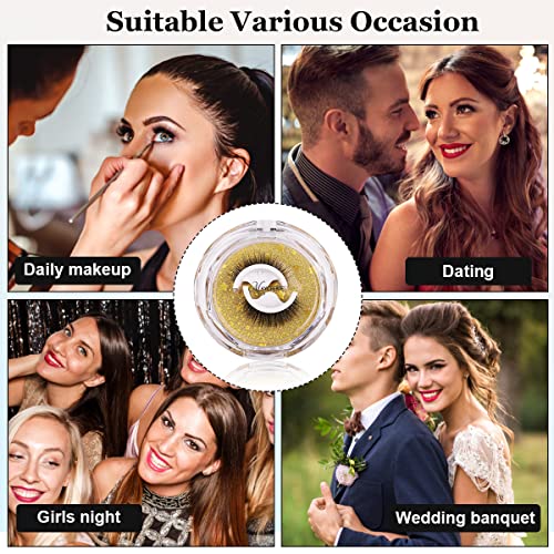 MAYCREATE 2 Pairs Reusable 3D False Eyelashes Long Natural Look Self-Adhesive Eyelashes Magnetic and Waterproof Fake Eyelashes For Girls Women (02 Wild) MAYCREATE 2 Pairs Reusable 3D False Eyelashes Long Natural Look Self-Adhesive Eyelashes Magnetic and Waterproof Fake Eyelashes For Girls Women (02 Wild)